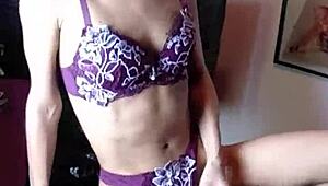 sexy shemale crossdresser shows off her huge endowed cock close up