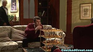 superhero babe, ready for facial cumshots in this threeway?