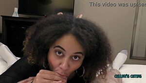 Watch pornstar tease with epic tits blowjob! Cum floods her mouth