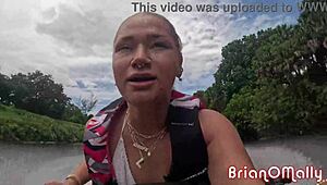 Hot Blonde Teen Harley King Fucked on Jet Ski Outdoors POV