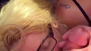 real hooker in glasses kneels public for old man's cash sucking cumshot straight in mouth