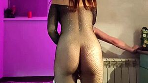 hey these two big-ass milfs rub their wet pussies together in the kitchen like total sluts