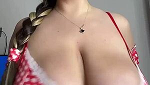 hey gorgeous stepmom with those big natural tits wanna play with my huge cock?