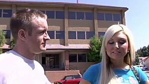 kendra devon skinny blonde rides cock hard and swallows cum!