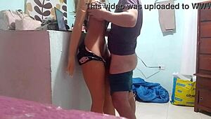 stepson sneaks tiny dick into latina stepmom's fat curvy ass while stepdad's away homemade