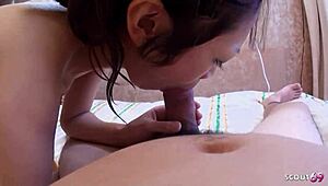 wanna see this petite japanese teen's tight pussy teased then cumswallow pov blowjob?