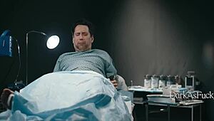 Demon with monster cock pounds nurse's big ass bent over hospital bed squirting milk everywhere