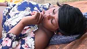 i caught my sexy neighbor masturbating her wet pussy with dildo in abandoned garage now!