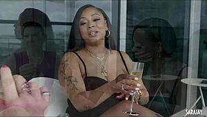 porsha carrera grabs sara jay's tits while sucking toys deep
