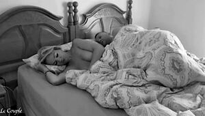 couple sneaks silent bedroom fun during friends sleepover night