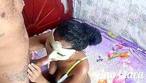 leo ogro trades snacks for brunette ebony's sloppy suck session