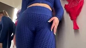 Teen Squirts Wild During Extreme Public Fingering in Changing Room