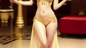 check out this ai art of a cute indian belly dancer shaking her hips