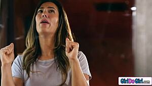 evil twin dominates petite asian lesbian with hairy pussy licking and facesitting