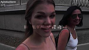 amanda clarke and marina piss squirt mouthfuls all day in public toilet sport