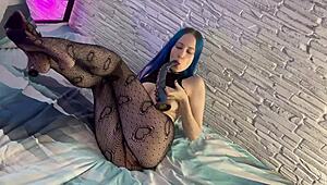 uhh deep anal with huge dildo stretching my tight teen ass bent over doggystyle bedroom pantyhose missionary