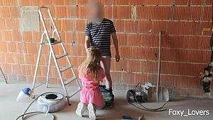 coworker slut bent over construction site for rough doggystyle cheating fuck