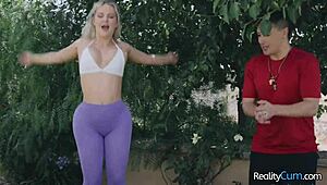 my big booty shakes during workout horny wet pussy closeup with natural tits