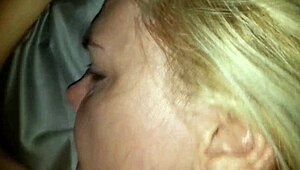 Blonde granny wife begs for cum deep in her tight ass