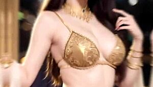 check out this ai art of a cute indian belly dancer shaking her hips