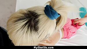 Stepsister's Naughty Game Twist with Stepbrother Turns into Wild Cowgirl Missionary Ride!