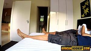 skinny ebony milf takes that big cock deep in pov hookup drill