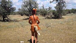 i'm so shy... this aboriginal cutie dances outdoor in costume