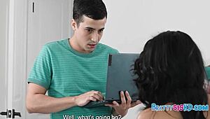 step bro creeps my cleavage?? i fuck him hard instead!