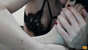 hot amateur teen licks her own feet massages big tits and masturbates to squirting orgasm