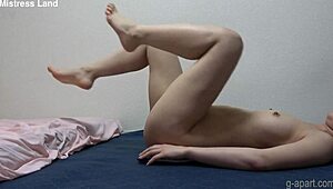 naked japanese babe stretches her body groping tits on webcam