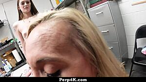 meloni moon nervously fights officers strip search spying leads to riding bent over doggystyle cowgirl missionary in shop