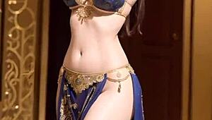 check out this ai art of a cute indian belly dancer shaking her hips