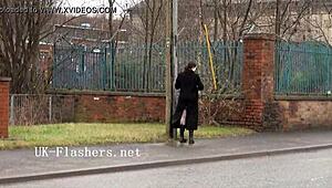 Chubby BBW Alyss Flashes Nude in Public Outdoor Masturbation