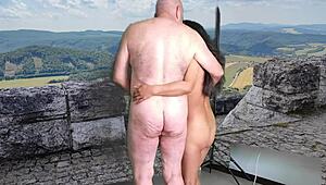 agarabas and olpr heat up mountain fuck outdoors!