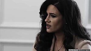 WATCH THIS BIG TITS MILF SUCK HUBBY'S BBC FROM TEEN PUSSY!