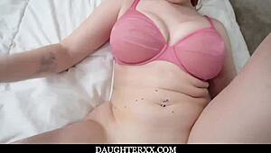 hot busty stepdaughter annabel redd begs stepdad to fuck her big tits taboo style!