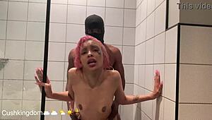 shower bbc suck then narrow ass anal for tattooed latina neighbor