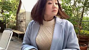 H-cup lingerie saleswoman bunny cosplay bends over for Japanese cumshot