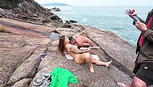 wow me and my friend got soaking wet after the trail now pounding tight asses!