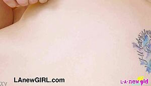 cute brunette teen slowly reveals her petite curves on sofa