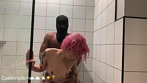 shower bbc suck then narrow ass anal for tattooed latina neighbor