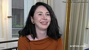 Blonde Glacier Eyes Brunette Fingers Tight Hairy Pussy to Hard Orgasm