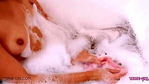 sexy teen brunette bathes and flaunts her perfect body so hot