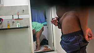 Hey, this desi maid slurps cock and boobs like a pro.