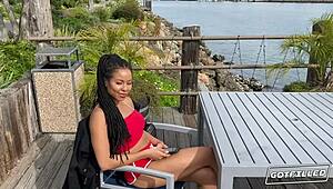 wow! kira noir's big ass tits pussy stuffed with ebony cock cream