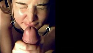 Submissive Amateur Slut Deepthroats Fat Cock in Bent Over POV!