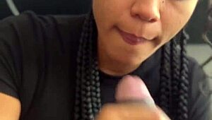 Stepsister's Brunette Bestie Sneaks In for Secret Oral Tease