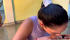 Horny Latina Milf Stepmom Cleans Floor in Tight Outfit Teasing Huge Ass for POV Fuck