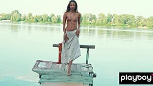 Ukrainian beauty sveta poses slender naked outdoors in kenya