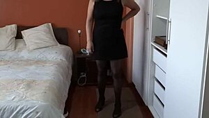 Horny Stepmom Fingers Watching Stepson Stroke